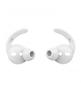 AHASTYLE PT40 1 Pair Size S Silicone Eartips for Apple EarPods / AirPods 1 / 2 Earhook Design Earbuds Cover - White