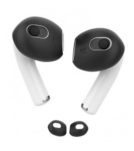AHASTYLE PT76-3 1 Pairs Silicone Ear Cover for Apple AirPods 3 Slim Ear Caps, S - Black