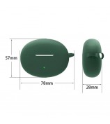 For Oppo Enco Air3 Pro Shockproof Case Silicone Anti-Lost Earphone Cover with Buckle - Blackish Green