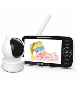 SM530A 5-inch 300m Wireless Baby Monitor Two-Way Audio Night Vision 4x Digital Zoom Nanny Camera - EU Plug