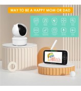 SM530A 5-inch 300m Wireless Baby Monitor Two-Way Audio Night Vision 4x Digital Zoom Nanny Camera - EU Plug