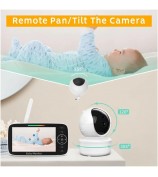 SM530A 5-inch 300m Wireless Baby Monitor Two-Way Audio Night Vision 4x Digital Zoom Nanny Camera - EU Plug