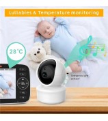 SM530A 5-inch 300m Wireless Baby Monitor Two-Way Audio Night Vision 4x Digital Zoom Nanny Camera - EU Plug