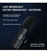 K1 Noise Reduction 2.4G Wireless Lavalier Microphone with Type-C Receiver + iP Audio Converter