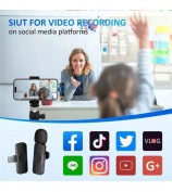 K1 Noise Reduction 2.4G Wireless Lavalier Microphone with Type-C Receiver + iP Audio Converter