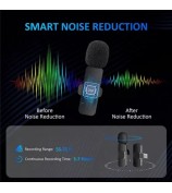 K1 Noise Reduction 2.4G Wireless Lavalier Microphone with Type-C Receiver + iP Audio Converter