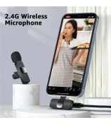 K1 Noise Reduction 2.4G Wireless Lavalier Microphone with Type-C Receiver + iP Audio Converter