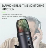 MU1000 Condenser Microphone Real Time Monitoring Noise Reduction Recording Desktop Mic