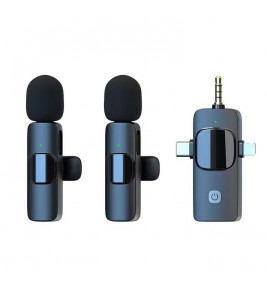 K15 3 in 1 Wireless Lavalier Microphone with Noise Reduction USB-C Microphone for Smartphone Computer Camera