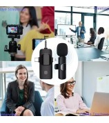 K15 3 in 1 Wireless Lavalier Microphone with Noise Reduction USB-C Microphone for Smartphone Computer Camera