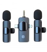 K15 3 in 1 Wireless Lavalier Microphone with Noise Reduction USB-C Microphone for Smartphone Computer Camera