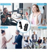 K15 3 in 1 Wireless Lavalier Microphone with Noise Reduction USB-C Microphone for Smartphone Computer Camera