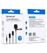 PULUZ PU425 1.5m Lavalier Microphone USB-C Lapel Clip-On Omni Condenser Mic for Video Recording