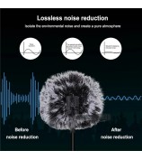 PULUZ PU425 1.5m Lavalier Microphone USB-C Lapel Clip-On Omni Condenser Mic for Video Recording