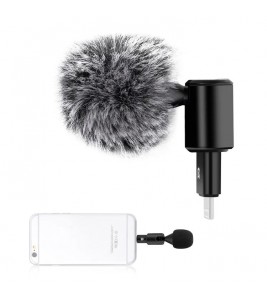 PULUZ PU615B 8Pin Wireless Lavalier Microphone Clip-On Omni Lapel Mic for iPhone Interview  /  Live Stream