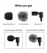 PULUZ PU615B 8Pin Wireless Lavalier Microphone Clip-On Omni Lapel Mic for iPhone Interview  /  Live Stream