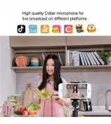 PULUZ PU424 1.5m 3.5mm Lavalier Microphone Clip-On Omnidirectional Condenser Mic for Phone K Song, Recording