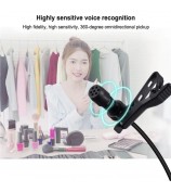 PULUZ PU424 1.5m 3.5mm Lavalier Microphone Clip-On Omnidirectional Condenser Mic for Phone K Song, Recording