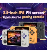 POWKIDDY RGB10X 64G Handheld Game Console 3.5 Inch 4:3 IPS Screen Video Game Player - Yellow