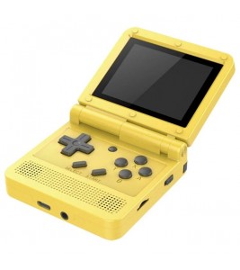 POWKIDDY V90 (16GB Card) English Version Retro Game Console Hand-held Flip Cover 3-inch Screen Open Source Video Game Player - Yellow