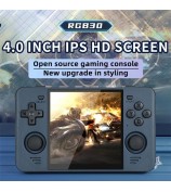 POWKIDDY RGB30 Handheld Game Console 4.0 inch IPS HD Screen Retro Joy-Stick Arcade Game Console with 16G+64G Card - Black