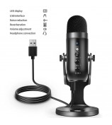 JMARY MC-PW8 Condenser Microphone USB Desktop Mic with Real-time Monitoring