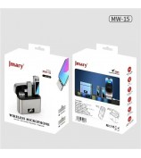 JMARY MW-15 Live Broadcast 2.4G Wireless Lavalier Microphone, 2 Transmitter + 1 Type-C Receiver