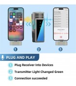 JMARY MW-15 Live Broadcast 2.4G Wireless Lavalier Microphone, 2 Transmitter + 1 Type-C Receiver