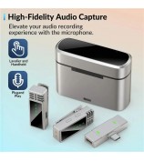 JMARY MW-15 Live Broadcast 2.4G Wireless Lavalier Microphone, 2 Transmitter + 1 Type-C Receiver