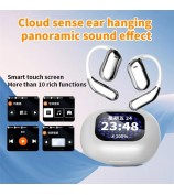 YYK-Q16 Pro Full Color Touch Screen Bluetooth 5.4 Earphones Open Ear Wireless Headphones - Grey