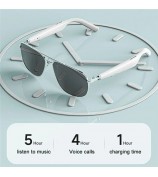 G01-01 Polarized Sunglasses Cycling Smart Glasses Bluetooth Wireless Earphone (CE Certified) - Black