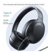 JOYROOM JR-JH2 Over-Ear Headphones Wireless Bluetooth 5.4 ANC Noise Canceling Headset - Black