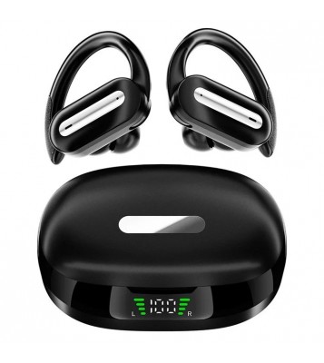 SP36 ENC Noise Reduction Wireless Bluetooth Sports Earphones with Rotating Hook - Black