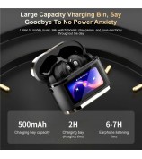 BD2 Smart Digital Display Touch Screen Wireless Bluetooth Headset ANC+ENC Noise Cancelling - Gold