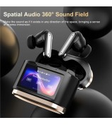 BD2 Smart Digital Display Touch Screen Wireless Bluetooth Headset ANC+ENC Noise Cancelling - Gold