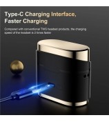 BD2 Smart Digital Display Touch Screen Wireless Bluetooth Headset ANC+ENC Noise Cancelling - Gold