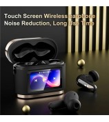 BD2 Smart Digital Display Touch Screen Wireless Bluetooth Headset ANC+ENC Noise Cancelling - Gold