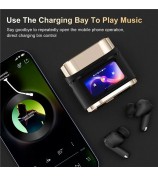 BD2 Smart Digital Display Touch Screen Wireless Bluetooth Headset ANC+ENC Noise Cancelling - Gold