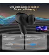 BD2 Smart Digital Display Touch Screen Wireless Bluetooth Headset ANC+ENC Noise Cancelling - Gold
