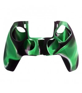 DATA FROG for Sony Playstation 5 Console Protective Case Camouflage Anti-Slip Silicone Cover - Blackish Green