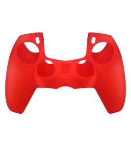 DATA FROG for Sony Playstation 5 Console Protective Case Solid Color Anti-Slip Silicone Cover - Red