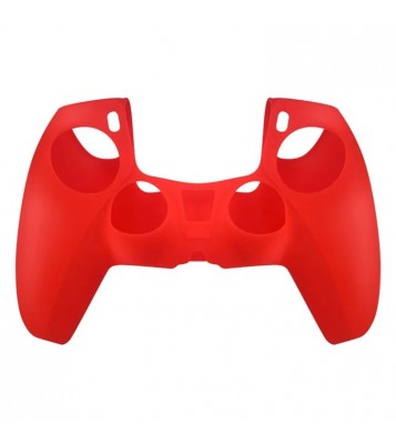 DATA FROG for Sony Playstation 5 Console Protective Case Solid Color Anti-Slip Silicone Cover - Red