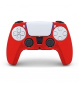 DATA FROG for Sony Playstation 5 Console Protective Case Solid Color Anti-Slip Silicone Cover - Red