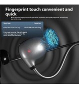 AKZ-G13 Bone Conduction Wireless Sport Earphones Bluetooth 5.3 Fingerprint Touch Headphones - Black