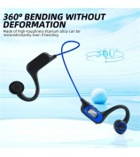 AKZ-G3 Bendable Bone Conduction Earphones Wireless Bluetooth Headphones with Power Display - Blue