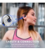 AKZ-G3 Bendable Bone Conduction Earphones Wireless Bluetooth Headphones with Power Display - Blue