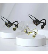 AKZ-G9 Bone Conduction Graffiti Bluetooth Neckband Headphone Digital Display Headset - Yellow
