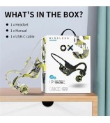 AKZ-G9 Bone Conduction Graffiti Bluetooth Neckband Headphone Digital Display Headset - Yellow