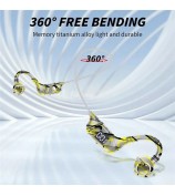 AKZ-G9 Bone Conduction Graffiti Bluetooth Neckband Headphone Digital Display Headset - Yellow
