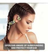 AKZ-G9 Bone Conduction Graffiti Bluetooth Neckband Headphone Digital Display Headset - Yellow